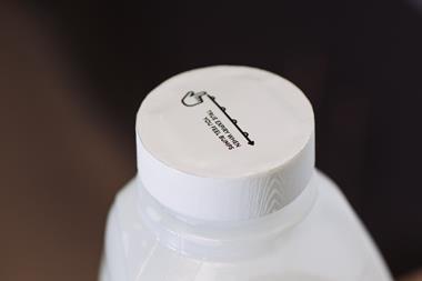 Mimica Touch expiry label on a milk bottle