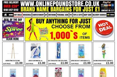 Onlinepoundstore.co.uk homepage