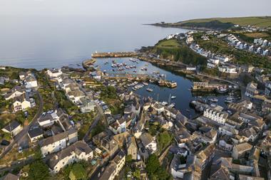 Mevagissey Aerial View - stock photo