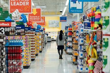 customer walmart supermarket aisle promos