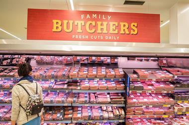 Morrisons Butcher fresh meat aisle