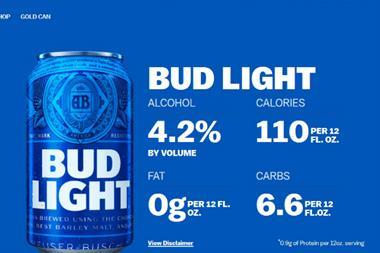 Bud Light US website screenshot