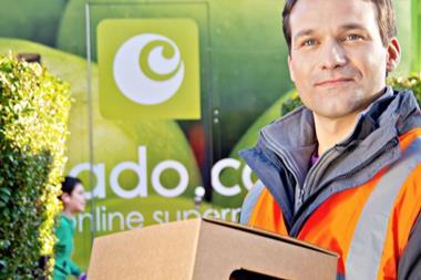 Ocado driver delivers non-food
