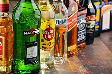 spirits whiskey rum vodka martini