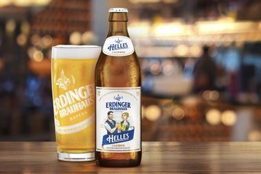 ERDINGER Brauhaus Helles on bar