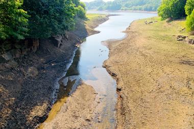 Drought Conditions In Summer At Lancashire Reservoir