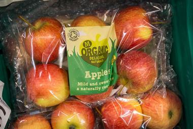 Morrisons Organic apples packaged