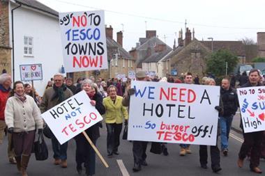 Tesco protest in Sherborne, Dorset