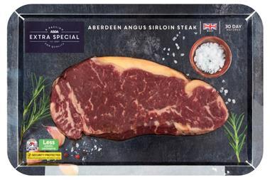 asda extra special sirloin steak cardboard tray