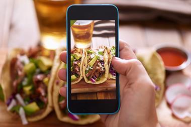 taking picture of food on phone instagram mexican