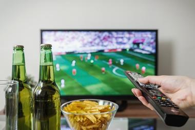 watching world cup football beer crisps