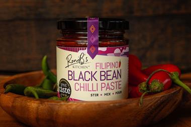 Black bean chilli paste in wooden bowl