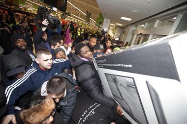 CUSTOMERS IN STORE:The reaction to Asda's Black Friday sale has been phenomenal. Excited shoppers rush to Asda stores to snap up the best Black Friday deals. Customers have been queuing since 5am to get their hands on the deals, with a 40" Polaroid LED TV