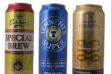 high-strength alcohol cans of beer and cider