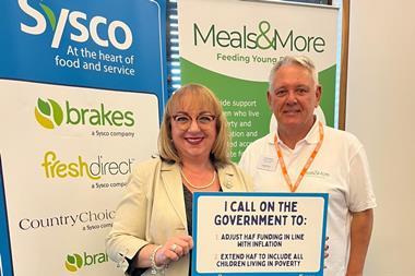 Sharon Hodgson MP (left) Meals & More operations director Peter McGrath (right)