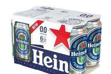 Heineken 0.0 lager six-pack of cans