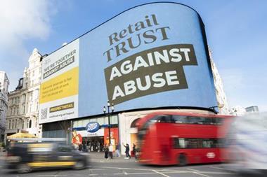 retail trust respect shopworkers crime campaign picadilly circus