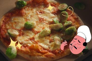Deliveroo Christmas ad 2023 sprouts on pizza