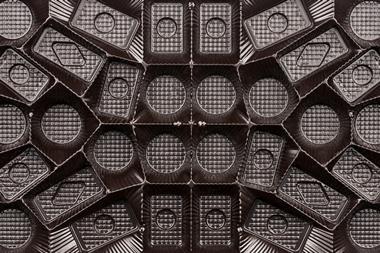 black plastic chocolate tray