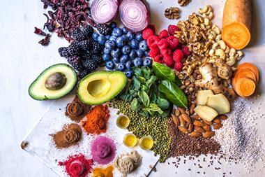 foods laid out on a white background