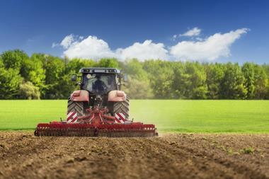 Tractor field farming