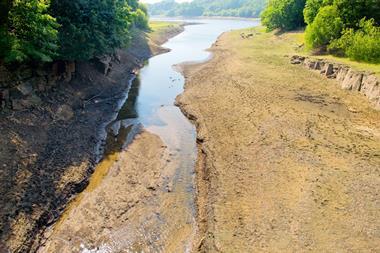 Drought Conditions In Summer At Lancashire Reservoir