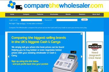 Compare the Wholesaler website