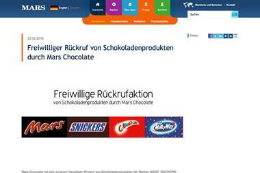 Mars Germany recall screenshot