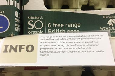 sainsburys free range egg notice