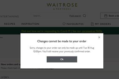 Waitrose website issues