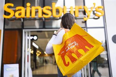 sainsburys shopper bag store sign