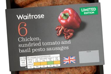 Bacon and sausages feature, waitrose sausages