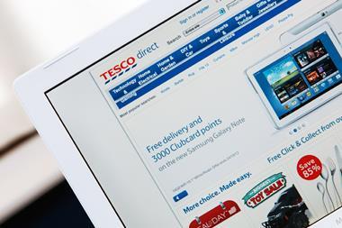 Tesco Direct website shown on a laptop screen_ONE USE ONLY