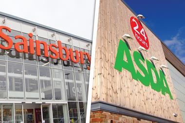 Asda and Sainsbury's merger composite shot