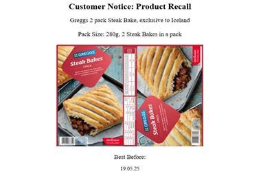 Greggs steak bakes recall