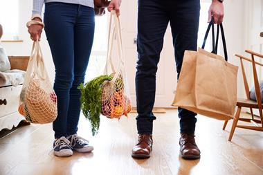 eco friendly shoppers with sustainable reuseable bags