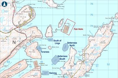 Overlay/context plan for proposed redevelopment and expansion of Fish Holm fish farm - Scottish Sea Farms