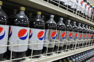 Diet Pepsi bottles in a store in the US