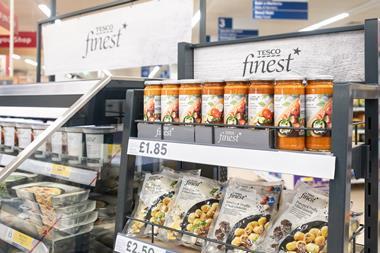 Tesco finest display shelf aisle Newport  1