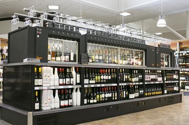 Wine on shelves