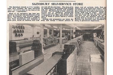 Grocer article on Sainsbury's Croydon from 1950