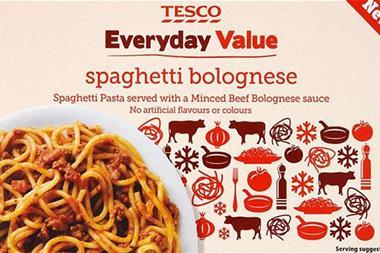 Tesco Everyday Value frozen spaghetti bolognese
