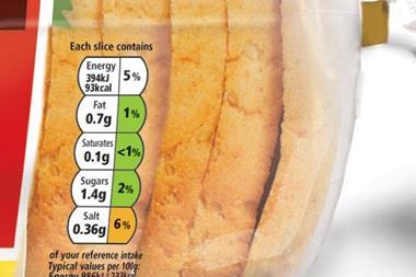 Bread food label