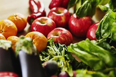 Close up picture of fruit and vegetables