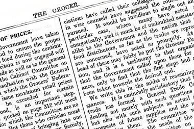 The Grocer's WW1 editorial