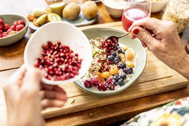 fruit bowl with cereal - Getty