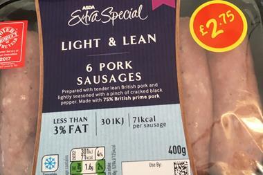 asda light and lean sausages