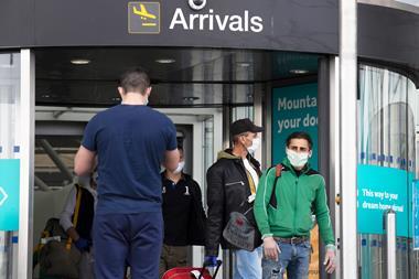 Migrants arrive at Stansted