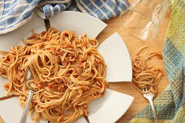 broken plate drop food pasta dinner