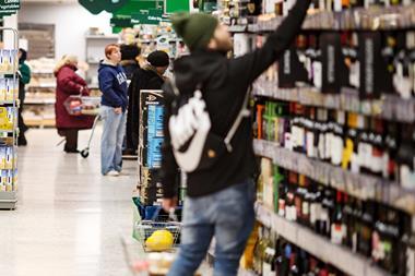 Morrisons bws alcohol aisle shopper
